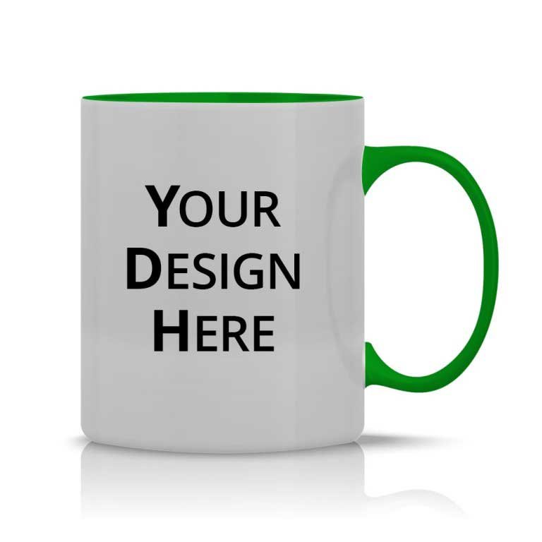 Customized Dual Tone Green Mugs