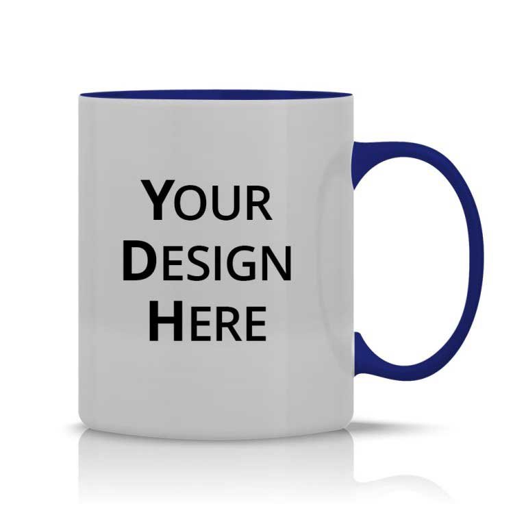 Customized Dual Tone Navy Blue Mugs