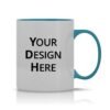 Customized Dual Tone Sky Blue Mugs