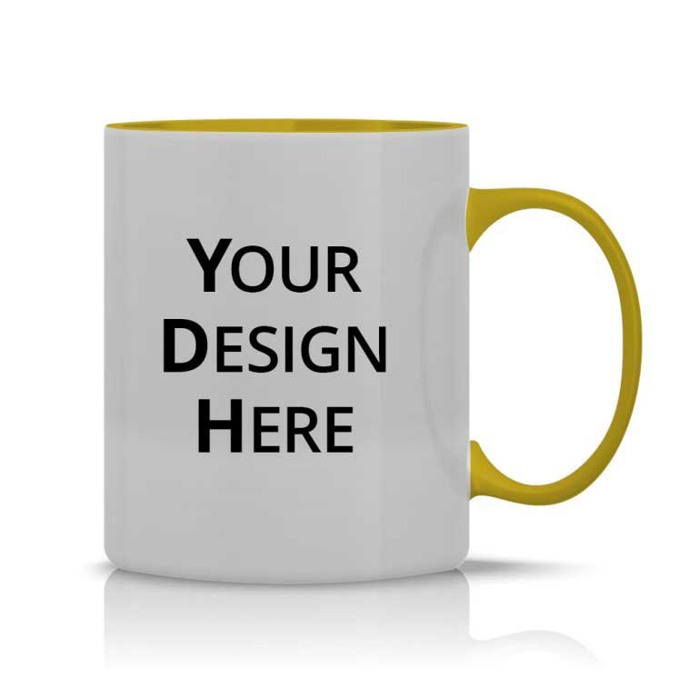 Customized Dual Tone Yellow Mugs