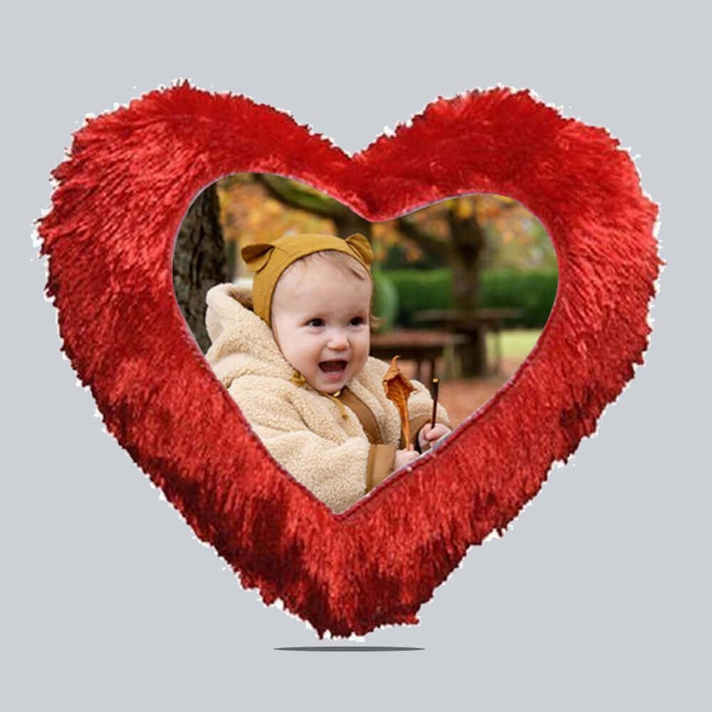 Customised Heart Shape Photo Cushions Covers